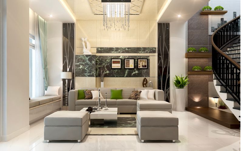 CÁCH BỐ TRÍ PHÒNG KHÁCH CÓ CẦU THANG NHÌN LÀ MÊ