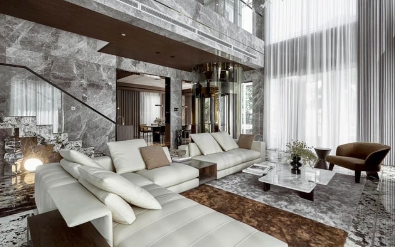 GIẢI MÃ SỨC HÚT CỦA ĐÁ CẨM THẠCH TRONG THIẾT KẾ NỘI THẤT BIỆT THỰ